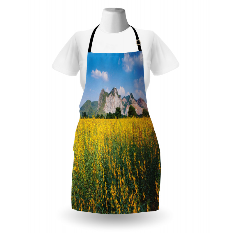 Sunhemp Flowers in a Meadow Apron