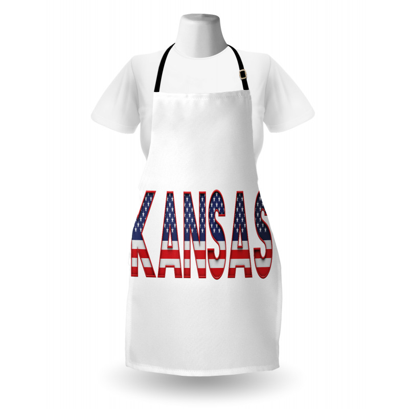 Kansas in Striped Lettering Apron