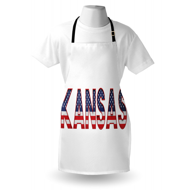 Kansas in Striped Lettering Apron