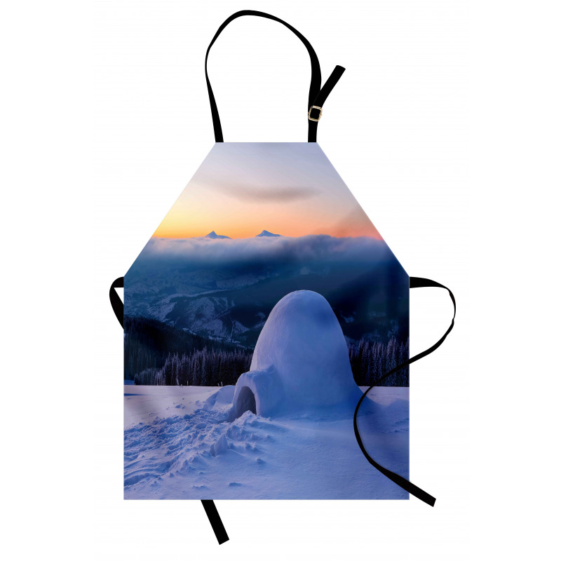 Huge Snowy Hut Apron