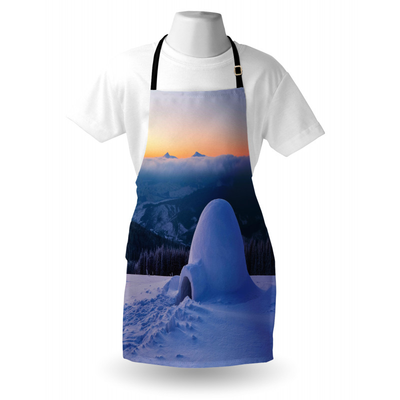 Huge Snowy Hut Apron