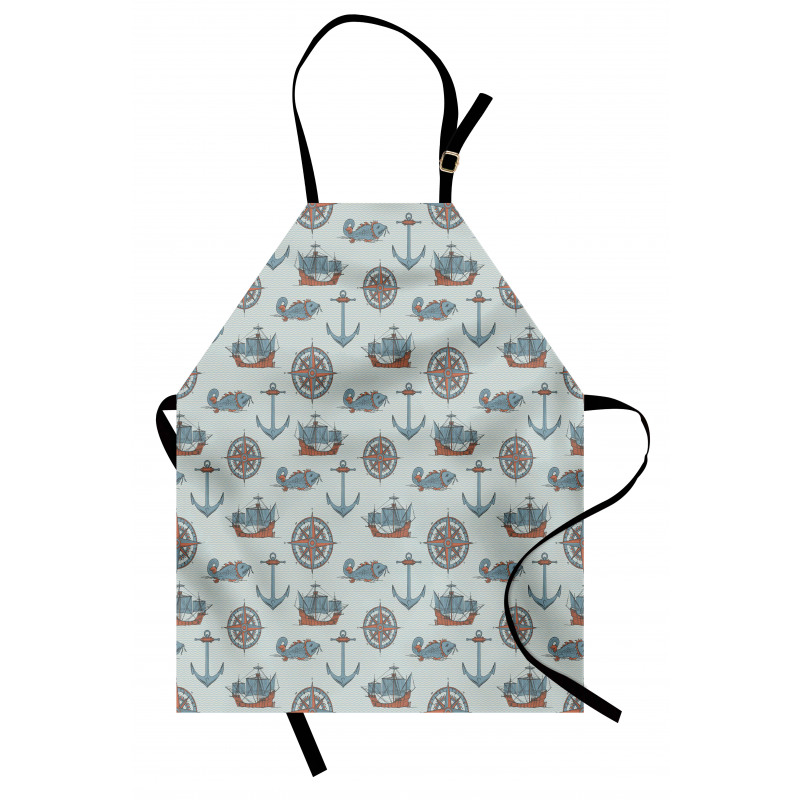 Anchor Windrose Fish Ships Apron