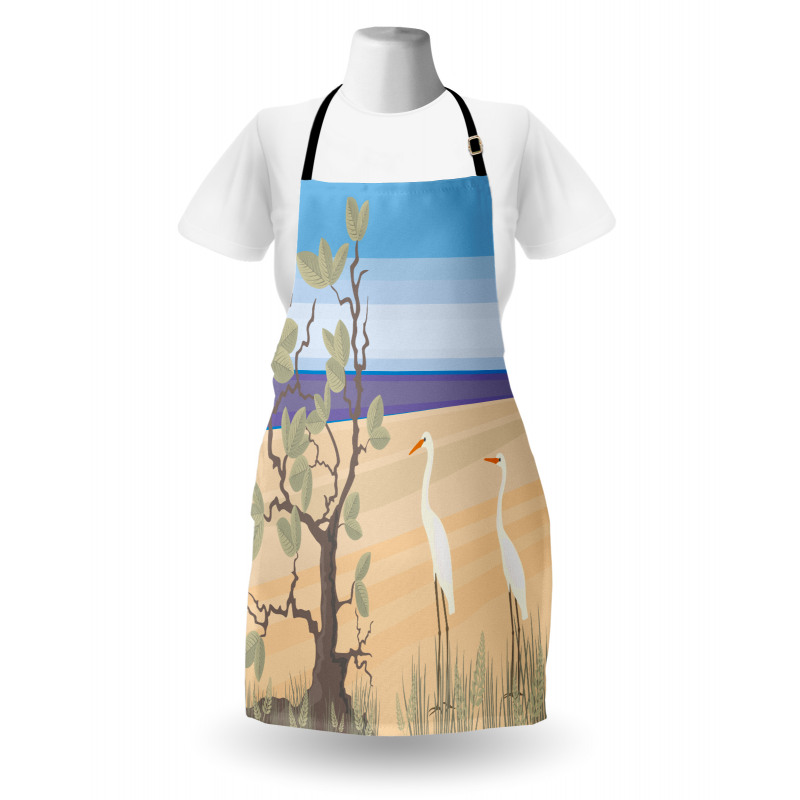 Birds on Beach Coastal Doodle Apron