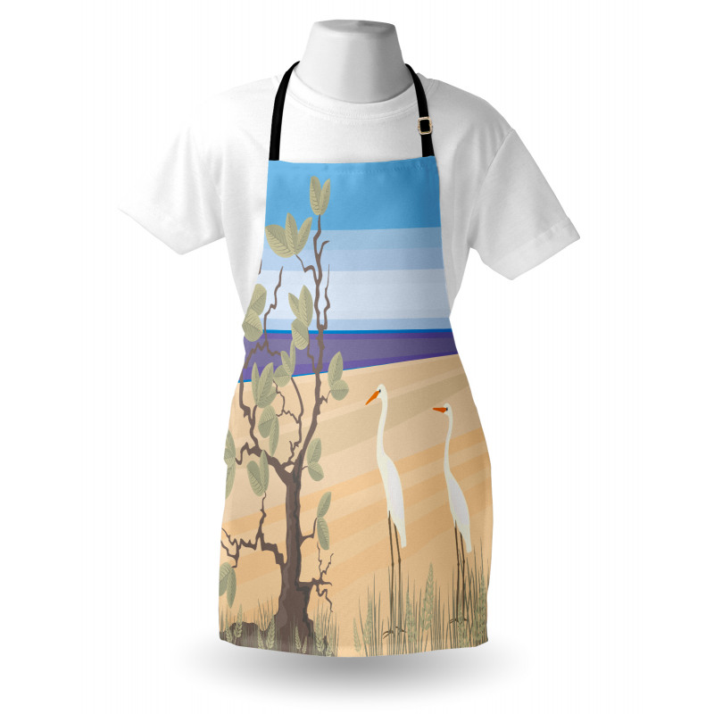 Birds on Beach Coastal Doodle Apron