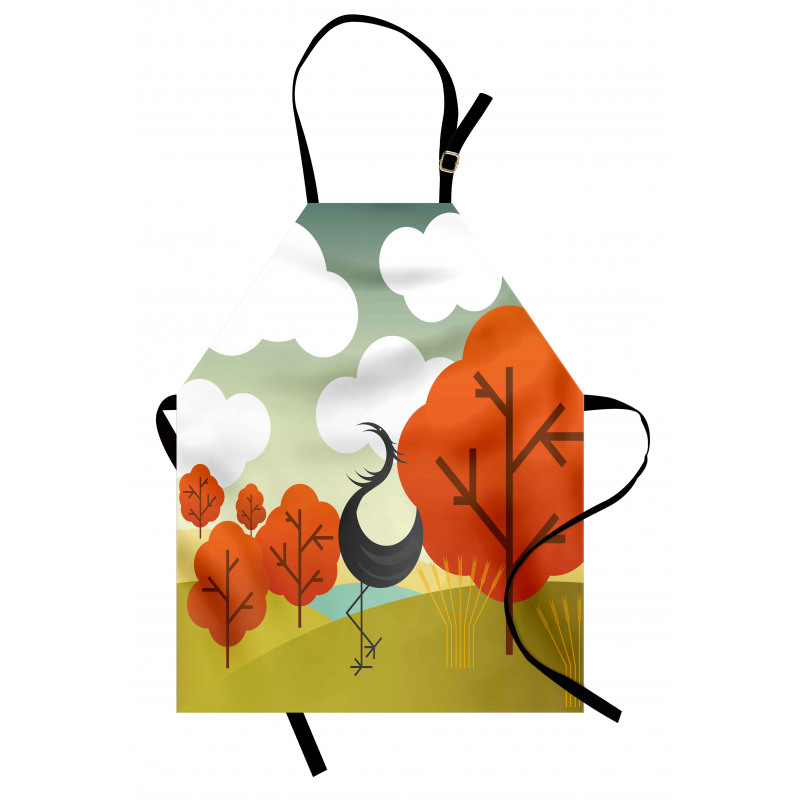 Abstract Bird Trees and Cloud Apron