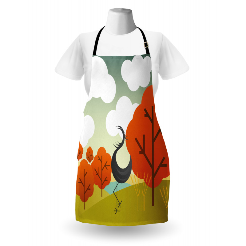 Abstract Bird Trees and Cloud Apron