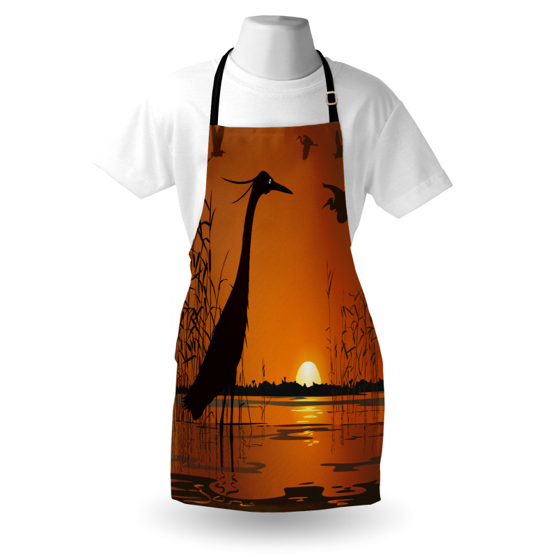 Bird Silhouettes Swamp Sunset Apron