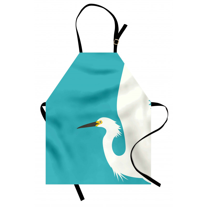 Side Drawn Heron Bird Apron