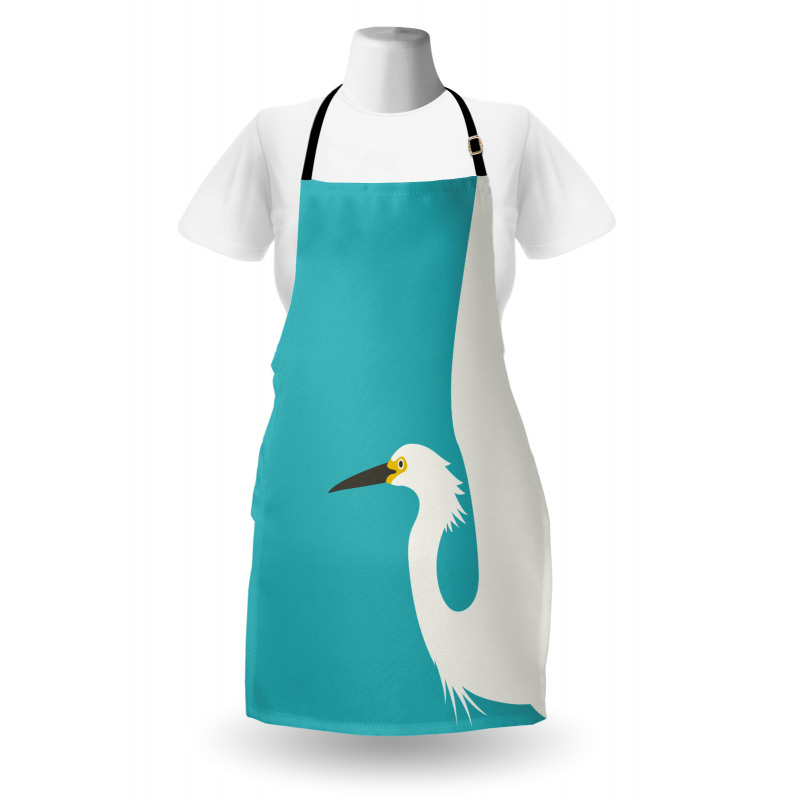 Side Drawn Heron Bird Apron