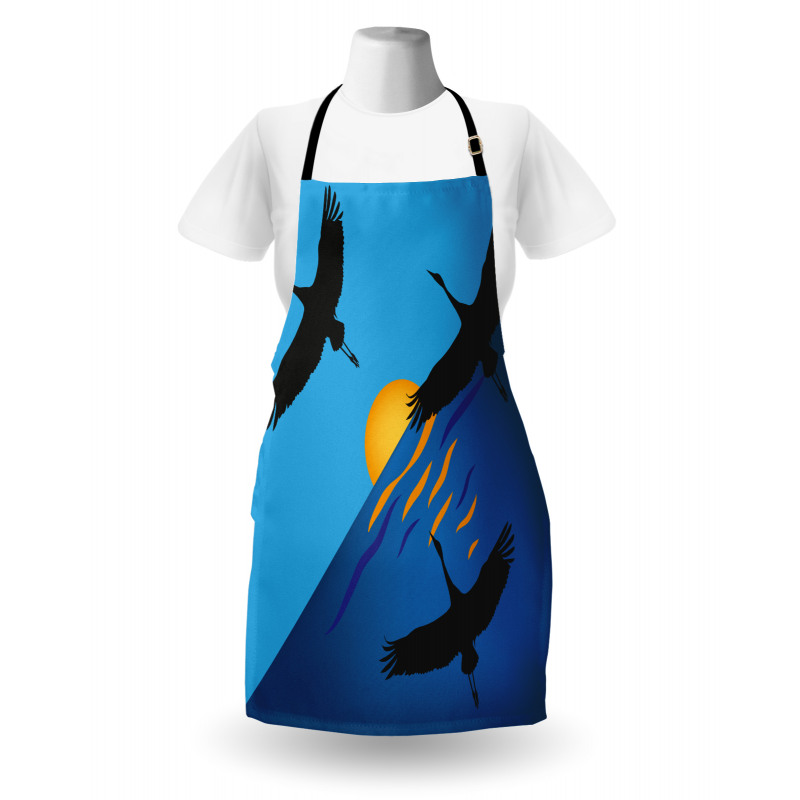 Flying Bird at Horizon Sunset Apron