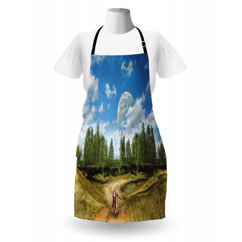 Running Dog Trees Sky Apron