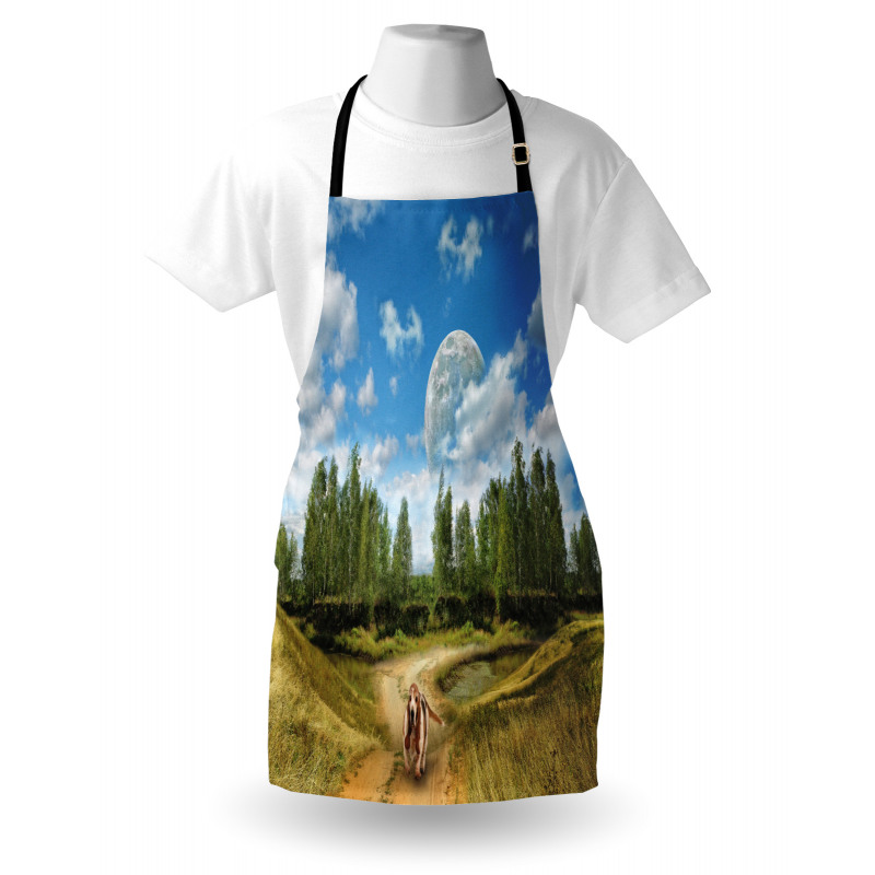 Running Dog Trees Sky Apron