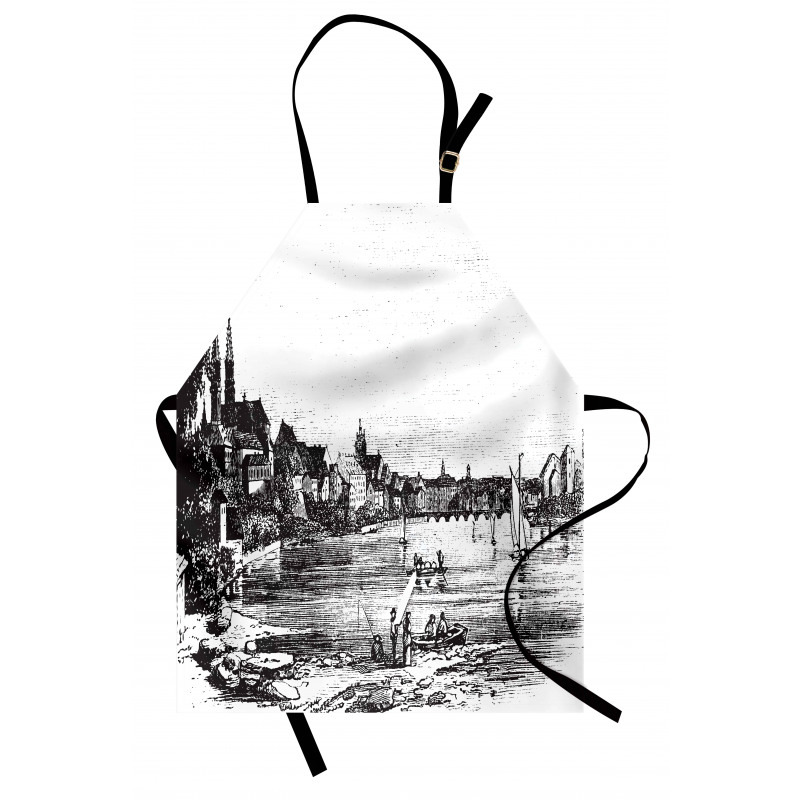 Vintage Cityscape of Istria Apron