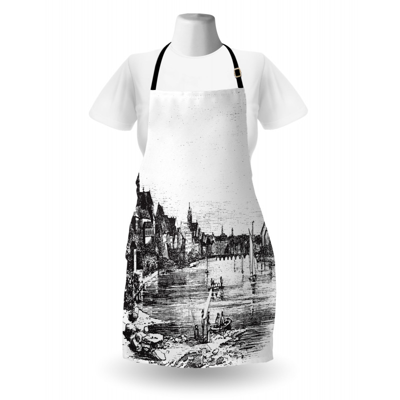 Vintage Cityscape of Istria Apron