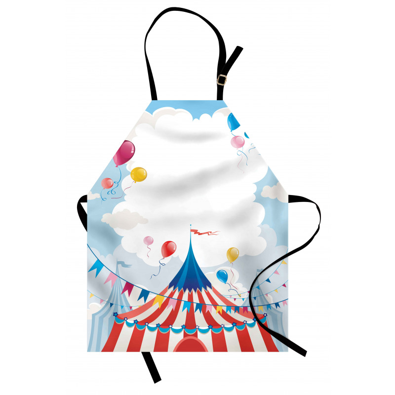 Çocuklar için Mutfak Önlüğü Sirk ve Uçan Balonlar Desenli