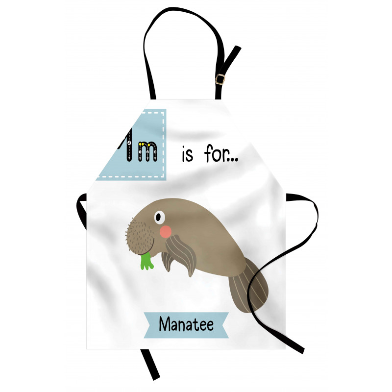 Letter M and Animal Cartoon Apron