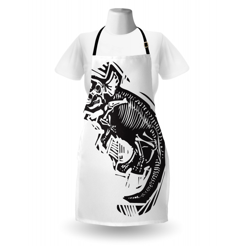 Woodcut Fossil Dinosaur Apron