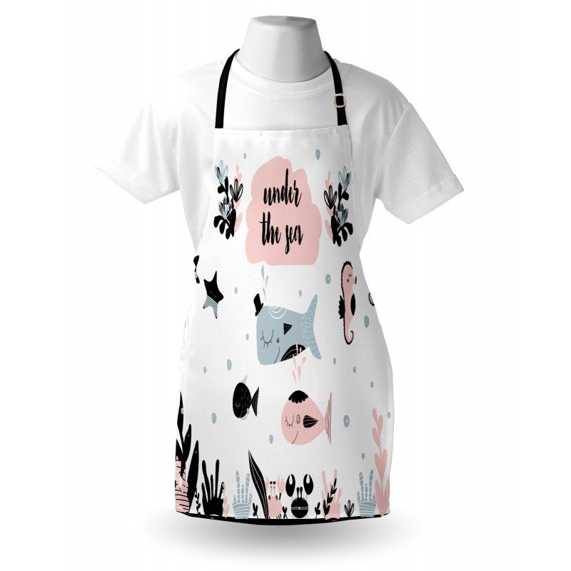 Under the Sea Fauna Cartoon Apron