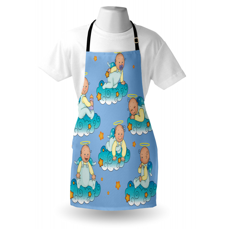 Babies on Clouds in Cartoon Apron