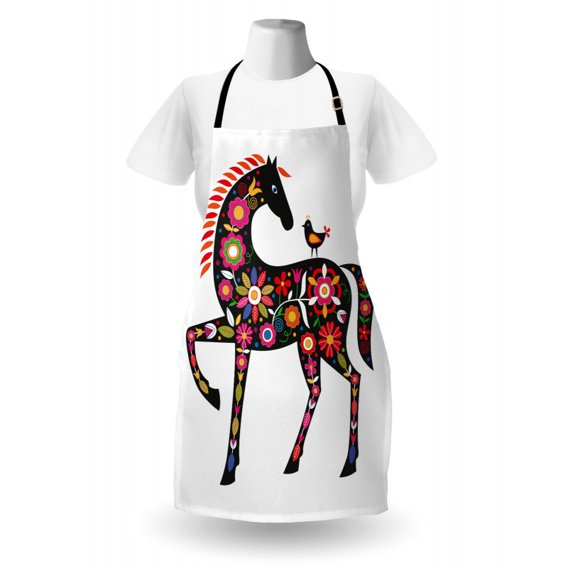 Floral Ornate Horse Bird Apron