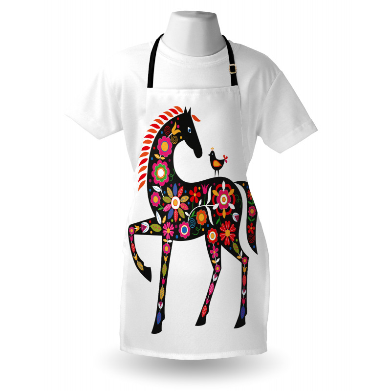 Floral Ornate Horse Bird Apron