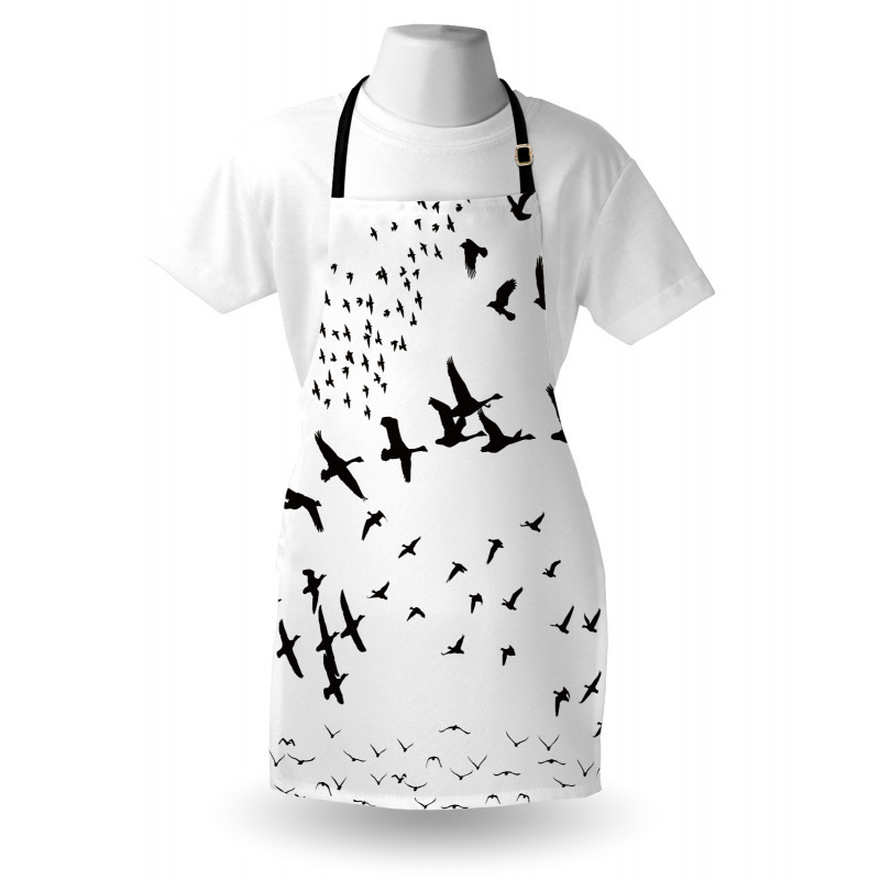 Monochrome Flying Birds Apron