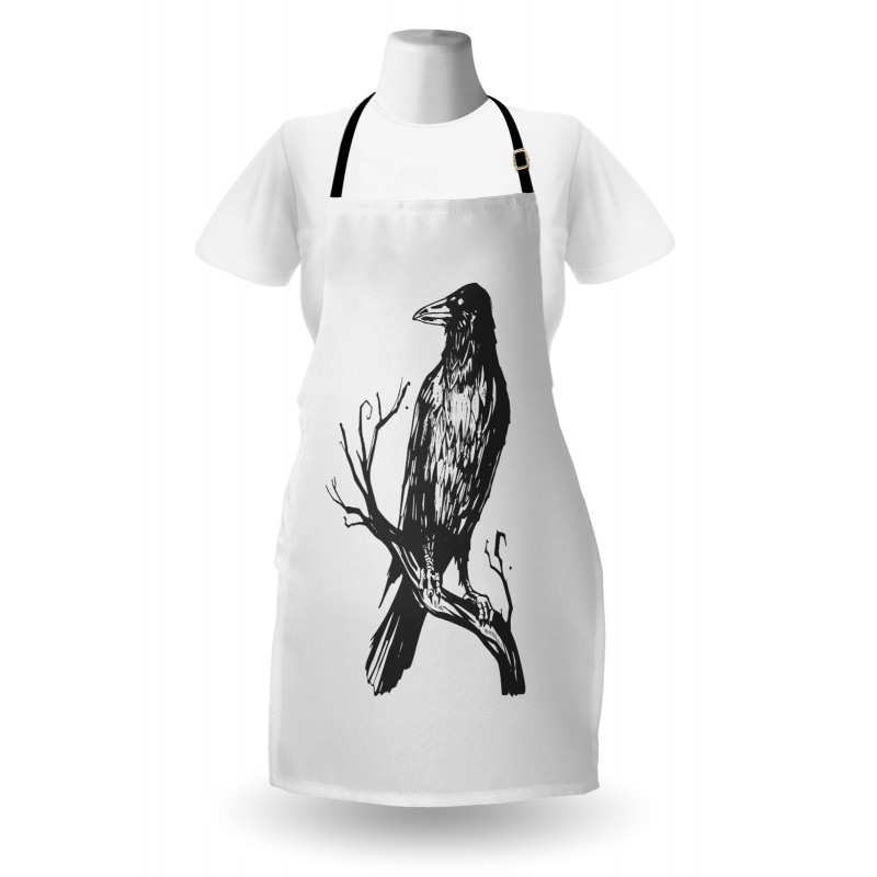 Bird on Bare Branch Art Apron