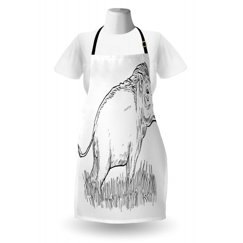 Outline Sketch Wild Boar Apron