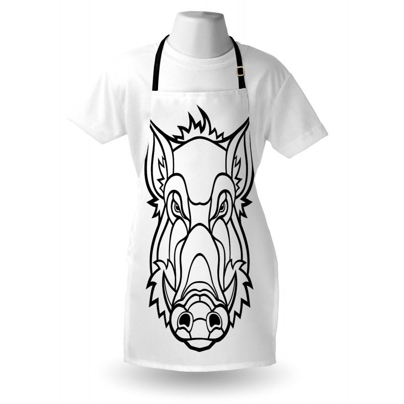 Uncolored Wild BoarHead Apron