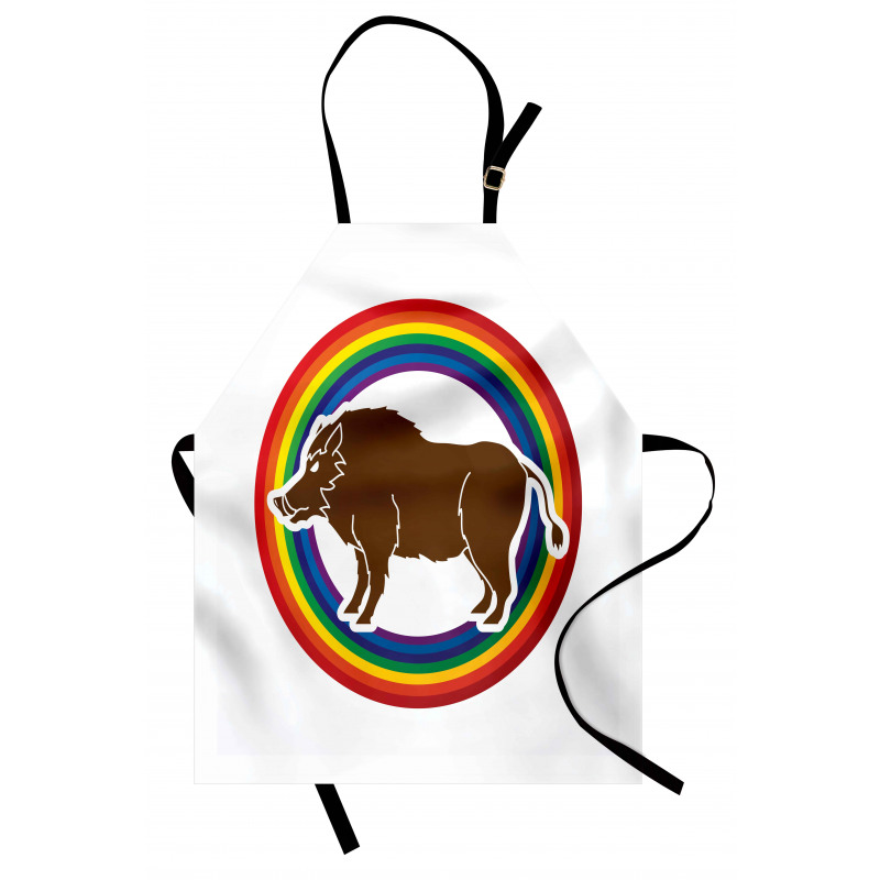 Wild Hog Boar in Rainbow Apron