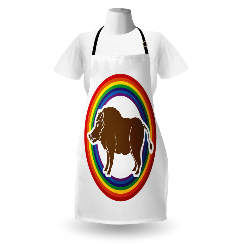 Wild Hog Boar in Rainbow Apron