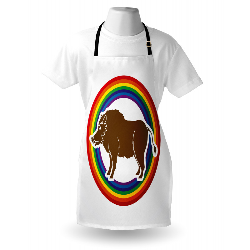 Wild Hog Boar in Rainbow Apron