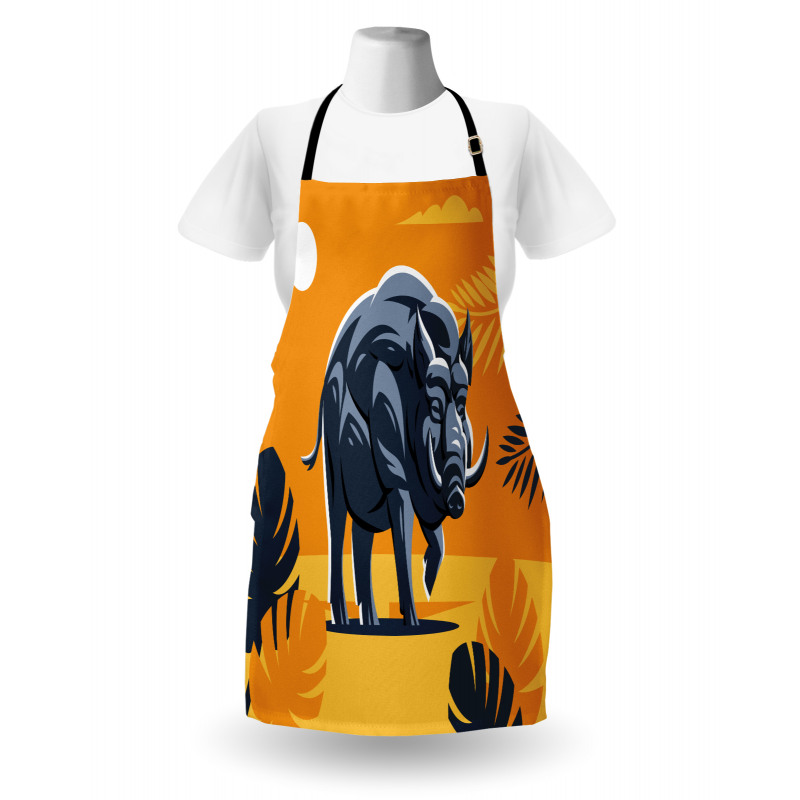 Hog Boar Tropical Leaves Apron