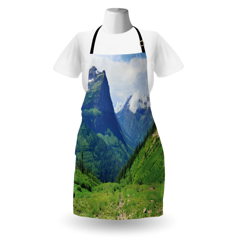 Summer Cloudy Peaks and Grass Apron