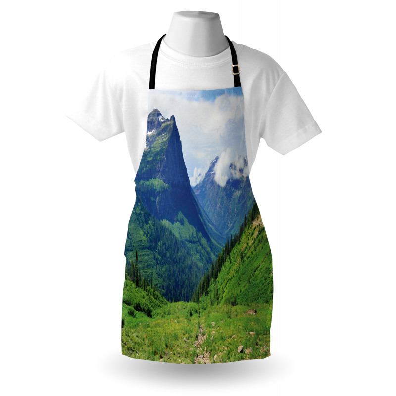 Summer Cloudy Peaks and Grass Apron