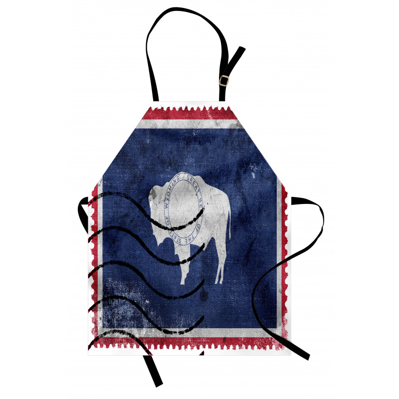 Old Postage Stamp Like Flag Apron