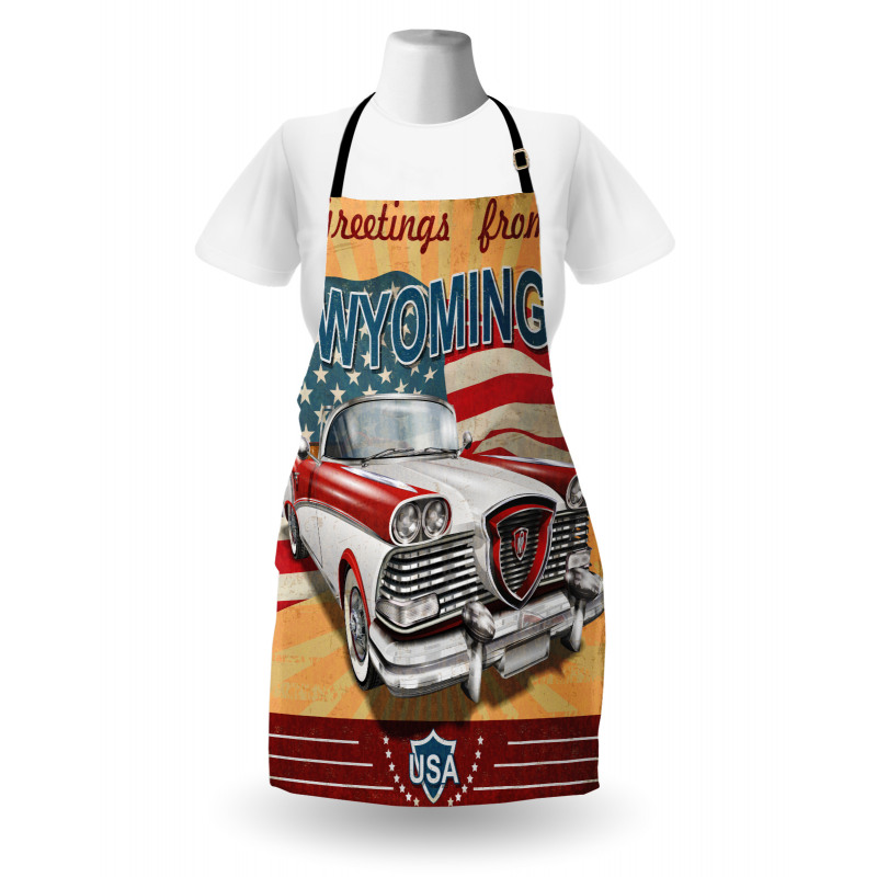 Vintage Car and Greetings Apron