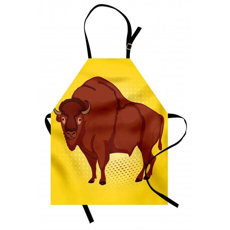 Comic Book Drawn Bison Apron