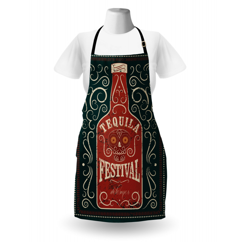 Retro Swirls and Bottle Apron