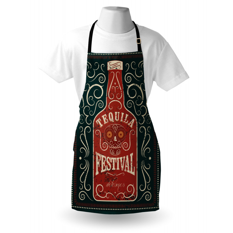 Retro Swirls and Bottle Apron