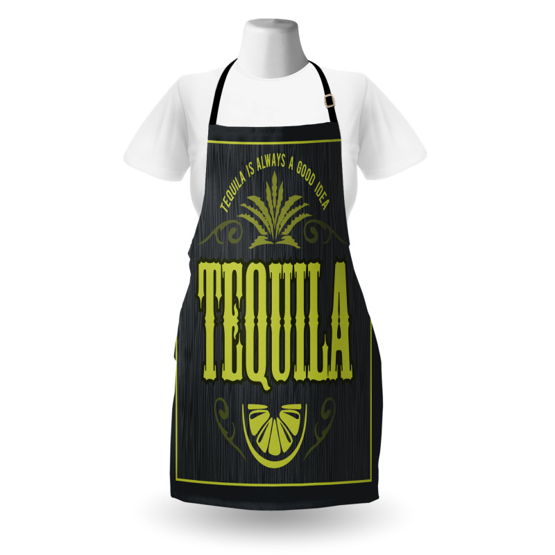 Vintage Alcohol Themed Text Apron