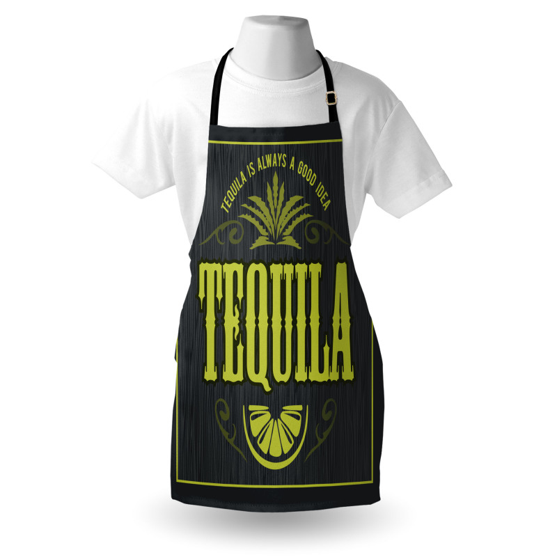 Vintage Alcohol Themed Text Apron