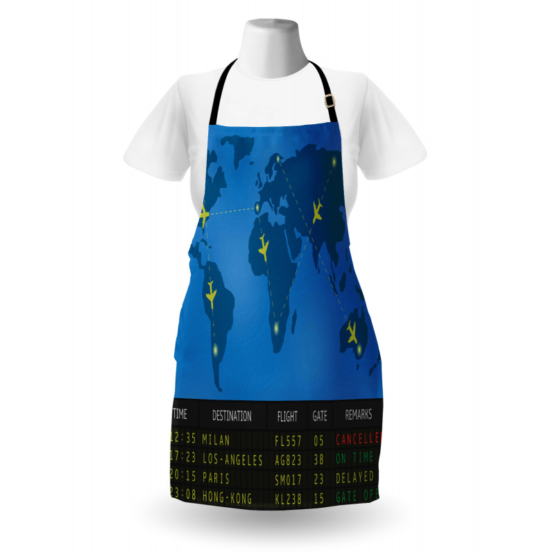 Departure Board World Map Apron