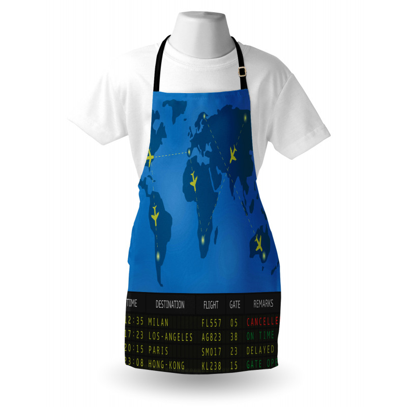 Departure Board World Map Apron