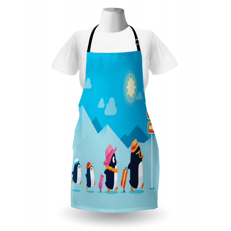 Funny Penguin Family Trip Apron