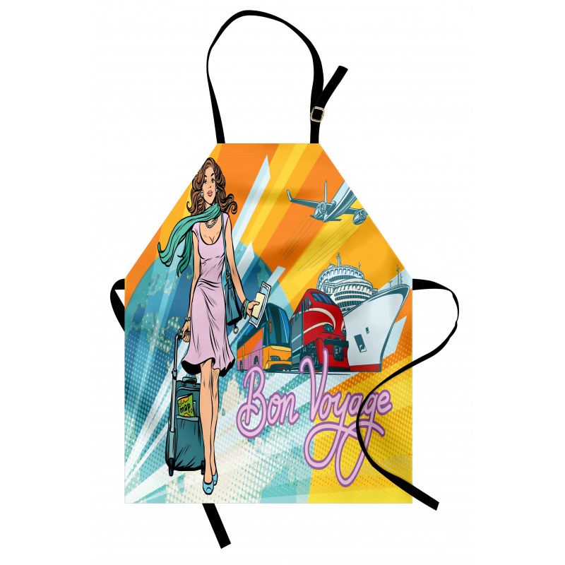 Retro Passenger Woman Art Apron