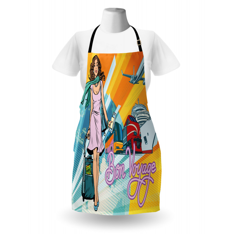 Retro Passenger Woman Art Apron