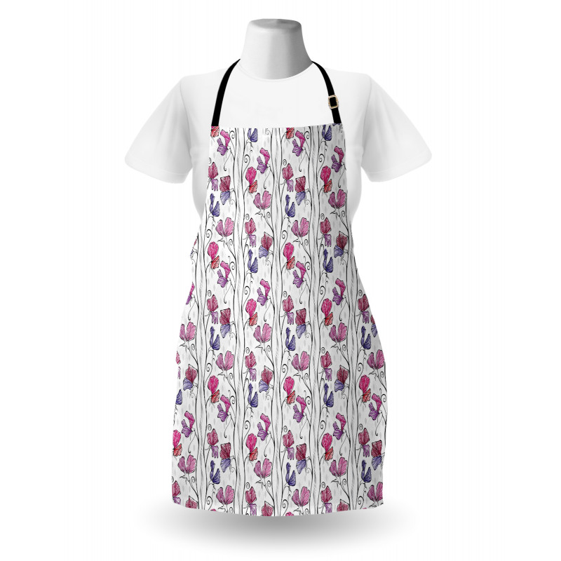 Flowers on Thin Branches Art Apron