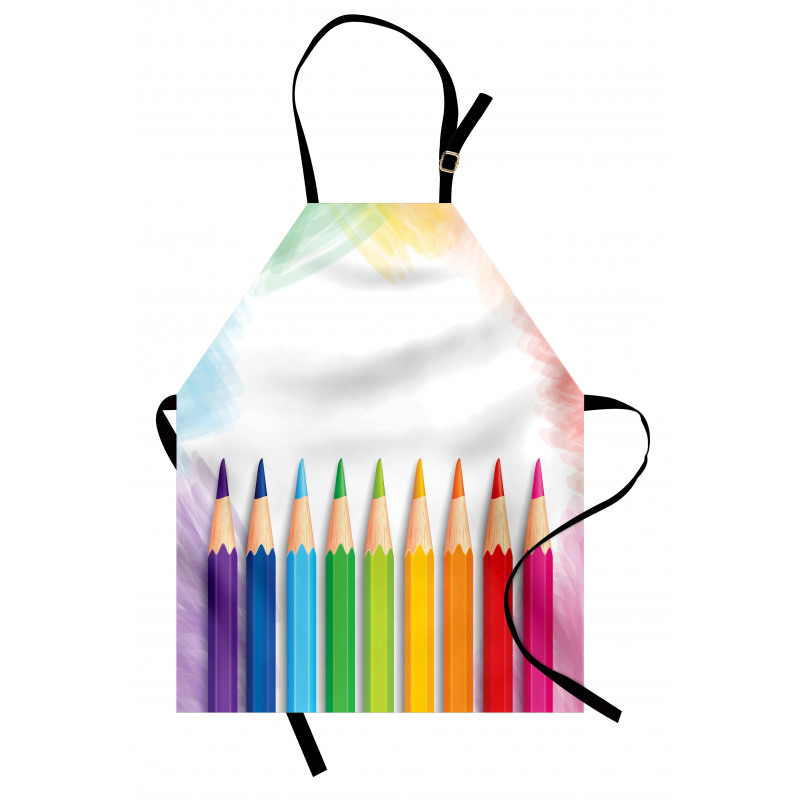 Realistic Colorful Pencils Apron