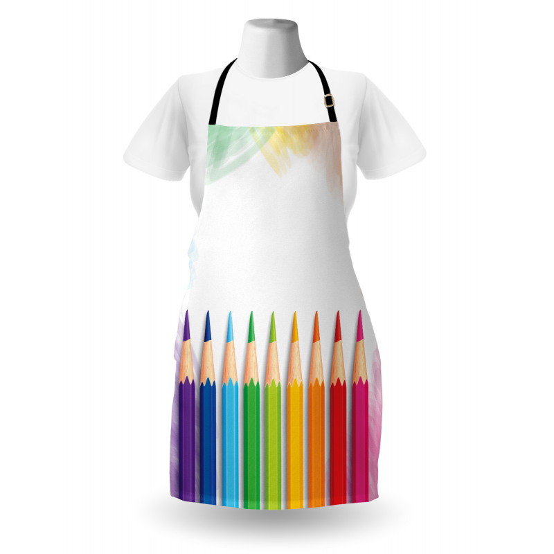 Realistic Colorful Pencils Apron